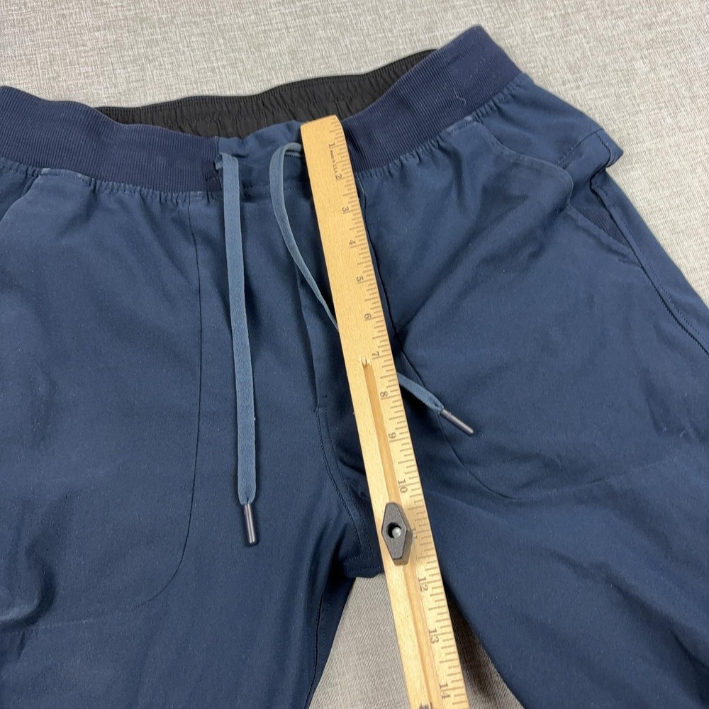Lululemon Jogger Pants Mens Medium Blue Woven Slim Tapered Drawstring Zip Pocket - Picture 3 of 14